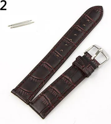 Produktbild von 18/20/22mm Luxus Kunstleder Schnalle Lug Armbanduhr Band Ersatzarmband-Braun,20mm
