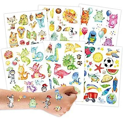 Produktbild von Kindertattoo-Set 01: Jungen (100 Stück auf 6 Bögen)
