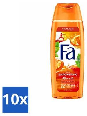 Imagen del producto de 10 unidades de gel de ducha Fa "Empowering Moments" - 250 ml - Paquete económico