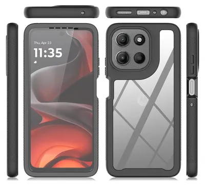 Produktbild von 360 Grad Hülle mit eingebautem Displayschutz für Motorola Moto G56 Handyhülle Bumper