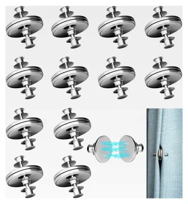 Produktbild von 24 Stück Magnete für Vorhänge, 20 mm, runde Raffhalter, magnetisch, für Duschvorhänge, für Zuhause und Hotels