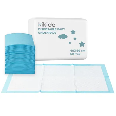 Obrázek produktu pro Kikido Podložky pro novorozence na přebalovací pult 40x60 cm - 50 ks savých podložek na přebalování
