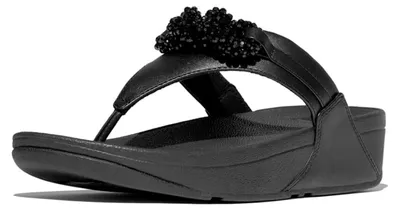 Produktbild von FITFLOP FitFlop Lulu Beaded-Chain Leather Toe-Post Sandals SCHWARZ 42