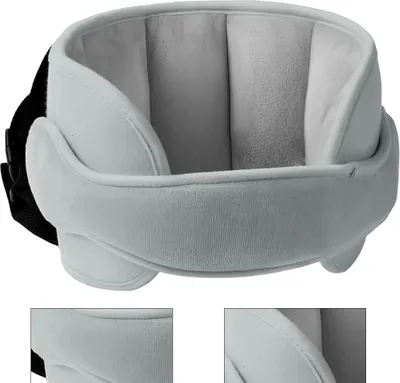 Produktbild von Verstellbare Kinderkopfstütze, atmungsaktiv, grau, 20x15 cm, für 1-4 Jahre