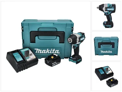 Immagine prodotto di Avvitatore a impulsi a batteria Makita DTW 700 RT1J 18 V 700 Nm 1/2" XPT Brushless + 1x batteria ricaricabile 5,0 Ah + caricabatterie + Makpac