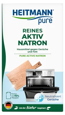 Produktbild von HEITMANN pure Reines Aktiv-Natron: Ökologisches Putzmittel aus Soda und Natrium, Reinigung für Haushalt, Küche und Wäsche, 1x 350g
