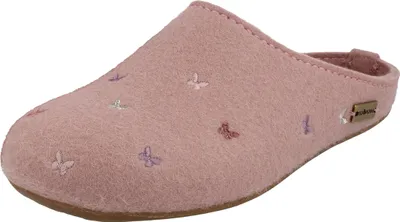 Produktbild von Haflinger Damen Hausschuh Pantoffel Wollfilz Stickerei Everest Farfalline 484014, Größe:42 EU, Farbe:Rosa