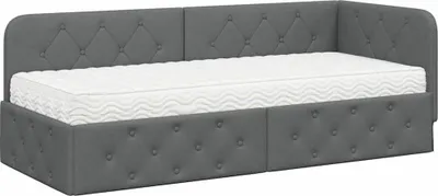 Produktbild von vidaXL Eckbettgestell Dunkelgrau 80 x 200 cm Stoff