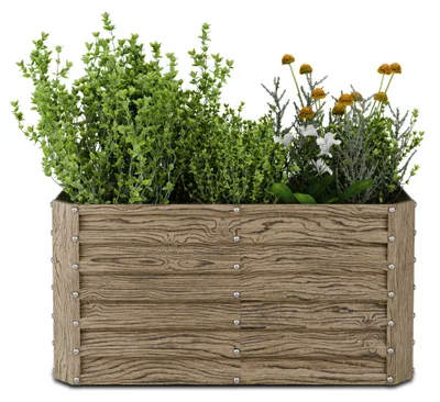 Produktbild von Blumfeldt High Grow Straight Hochbeet, Ergonomisches 432 L Hochbeet Metall In Holzoptik, Wetterfester Verzinkter Stahl Für Blumen, Kräuter & Gemüse – Rostbeständig Mit Offenem Boden & Einfache Montage