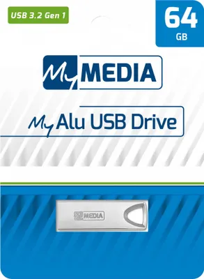 Obrázok produktu pre MyMedia MyAlu USB 3.2 Gen 1, 64 GB, USB Typ-A, 3.2 Gen 1 (3.1 Gen 1), 80 MB/s, Bez krytu konektora, Strieborná