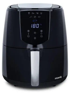Heißluftfritteuse 4L, 7 Programme, 80–200°C, Schwarz