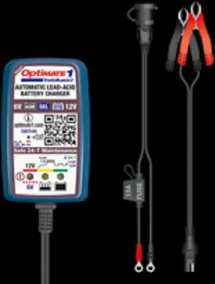 Image de Chargeur De Batteries Optimate 1 Voltmatic 6v Ou 12v Agm, Gel Et Std De 2 - 28ah. Courant 0,6a (courant Constant). Tension Nomin