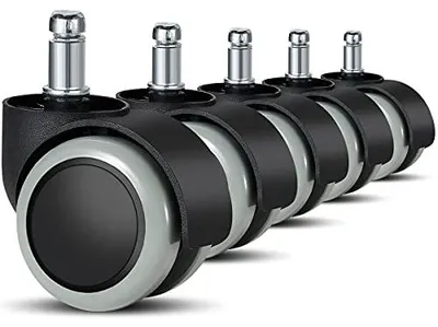 Produktbild von bürostuhl rollen(5er Set) - 11 MM /22 MM Ersatz-hartbodenrollen für Gaming-Stühle, Drehstühle, rollen für bürostühle zum Schutz des Bodens, ideal für Parkett-, Laminat-, Fliesen- und Steinböden, Grau