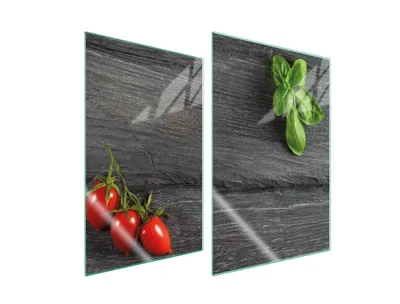 Immagine prodotto di Piastre copri fornelli 2 pezzi 35x52 Vetroceramica copri piano cottura vetro tagliere pomodoro legno