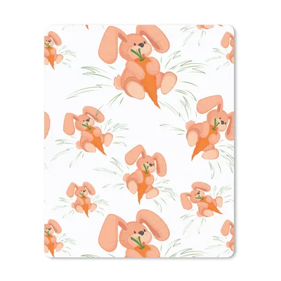 Produktbild von MuchoWow® Mauspad Mousepad Kaninchen - Gemüse - Muster 19x23 cm - Mousepads - Maus Mat - Pad - Mausunterlage - Mauspads - Spielen