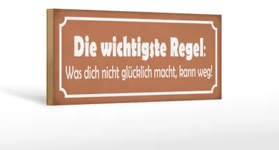 Produktbild von Holzschild Spruch 27x10cm was nicht glücklich macht