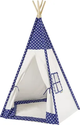 Produktbild von howa Tipi-Zelt Sterne weiß/blau inkl. Bodenmatte 8500