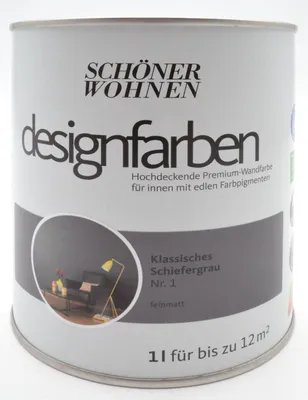 Produktbild von Designfarbe Klassisches Schiefergrau Nr. 1 1,0 l