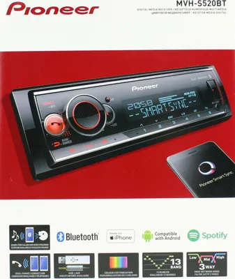 Produktbild von Pioneer MVH-S520BT - Bluetooth |  Spotify | USB | Android | iPhone | RGB-Beleuchtung - Autoradio
