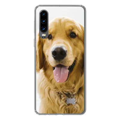 Produktbild von MuchoWow® Handyhülle Schutzhülle Hülle für Huawei P30 Porträt eines superschönen Golden Retrievers Silikon Softcase Handy Hülle - Kartenbesitzer