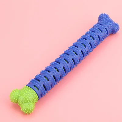 Produktbild von Silikon Blau Grün Haustier Molaren Zahnreiniger Bürsten Stick Reinigungsmittel Zahnbürste Spielzeug für Hunde