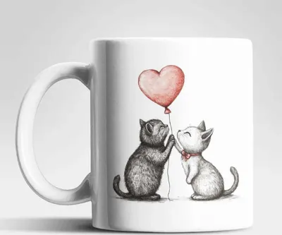 Produktbild von Liebe Love Katze Valentinstag Kaffeetasse Teetasse Tasse Geschenkidee