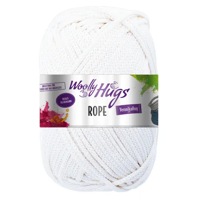 Produktbild von Woolly Hugs ROPE 200 g vielseitiges und ideales Taschengarn 140 m Farbe 001 - weiß