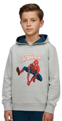 Produktbild von Marvel Spiderman Hoodie für Jungen - Kinder Kapuzenpullover Pullover mit Kapuze Sweatshirt Grau 122-128