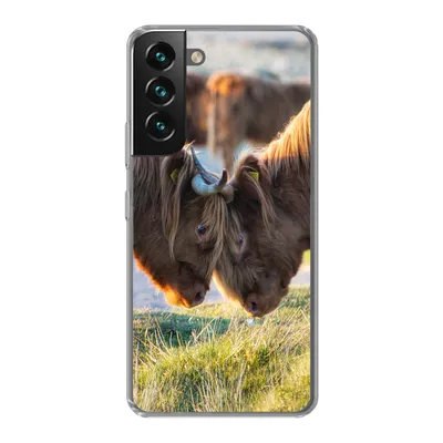 Produktbild von MuchoWow® Handyhülle Schutzhülle Hülle für Samsung Galaxy S22 Schottische Highlander - Tiere - Sonne Silikon Softcase Handy Hülle - Mobiltelefonhülle