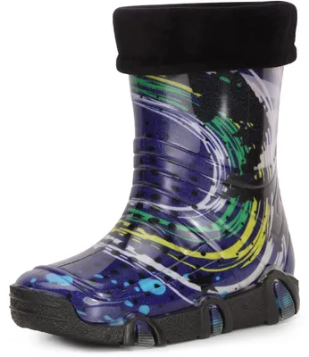 Produktbild von Ladeheid Kinder Mädchen Jungen Gummistiefel Gefüttert Swk2020 (Marineblau Muster-35, 21/22)