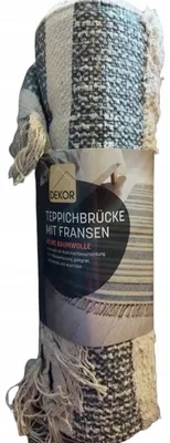 Produktbild von Nachbildung Baumwollteppich mit Fransen 70x140 cm Elegant