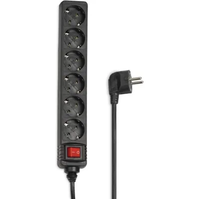 Image de hama Multiprise 6 prises avec interrupteur 1,4 m noir