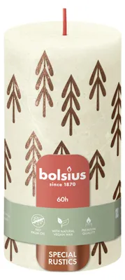 Produktbild von Bolsius Silhouette RustikKerze 130/68 Soft Pearl