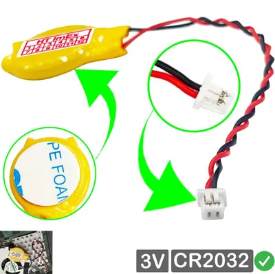 Produktbild von RTC CR2032 CMOS Batterie Knopfzellen mit Steckerkabel für Clevo Zoomstorm W251HU
