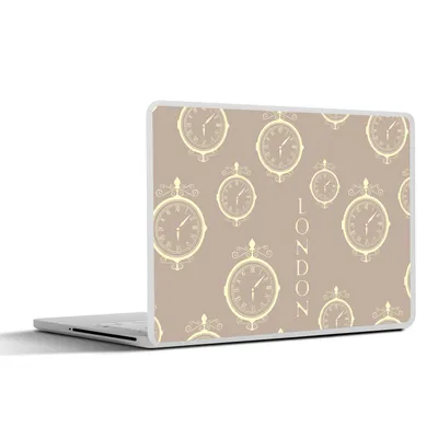 Produktbild von MuchoWow® Laptop Aufkleber Sticker Cover London - Uhr - Muster - Vintage 36.5x27.5 cm - Laptop-Sticker