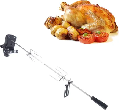 Produktbild von Elektrisches Drehspießgrill-Set, Edelstahlkonstruktion, ideal für Fleisch, schwarz