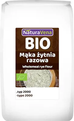 MĄKA ŻYTNIA RAZOWA TYP 2000 BIO 1 kg - NATURAVENA
