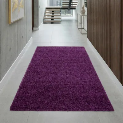 Produktbild von Teppich Lila weich robust pflegeleicht vielseitig Wohnzimmer Größe - 80 x 150 cm