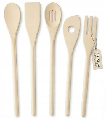 Produktbild von Holz Küchenutensilien Set, 5-teilig, Kochutensilien, 30 cm