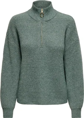 Image de ONLY Pull côtelé à col montant et fermeture éclair Taille : S