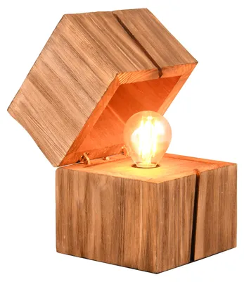 Zdjęcie produktu dla Lampa stołowa Treasure jasne drewno 1xE14x10W drewno wym:16x12x12cm IP20 Trio