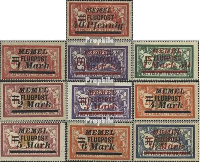 Produktbild von Briefmarken Memelgebiet 1922 Mi 98-107 (kompl.Ausg.) mit Falz Flugpostmarke