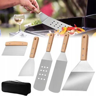 Produktbild von Edelstahl Grillbesteck-Set 4-teilig mit Tasche