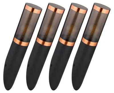 Produktbild von 4x Wandleuchte, Edelstahl, schwarz, rauch, Kupfer, H 41 cm