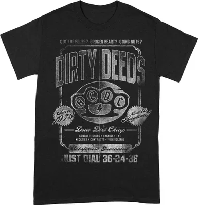 Produktbild von AC/DC - "Dirty Deeds Done Cheap Just Dial" T-Shirt für Herren/Damen Uni BI117 (5XL) (Schwarz/Grau)