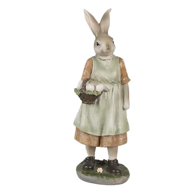 Obrázok produktu pre Clayre & Eef Figúrka králika 25 cm Hnedozelená Polyresin