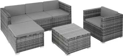 Produktbild von tectake® Rattan Lounge Lignano für 4 bis 5 Personen widerstandsfähig