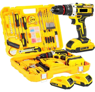 Obrázek produktu pro Akumulátorová vrtačka/šroubovák - 21 V - 45 Nm - 2 rychlosti - 1800 ot/min - 2 baterie - Pro domácí použití