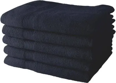 Zdjęcie produktu dla Ręczniki Kąpielowe 5 sztuk, 70x130 cm, 100% Bawełna, Granatowy