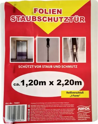 Produktbild von JUFOL Staubschutztür Folie Reißverschluss I-Form transparent